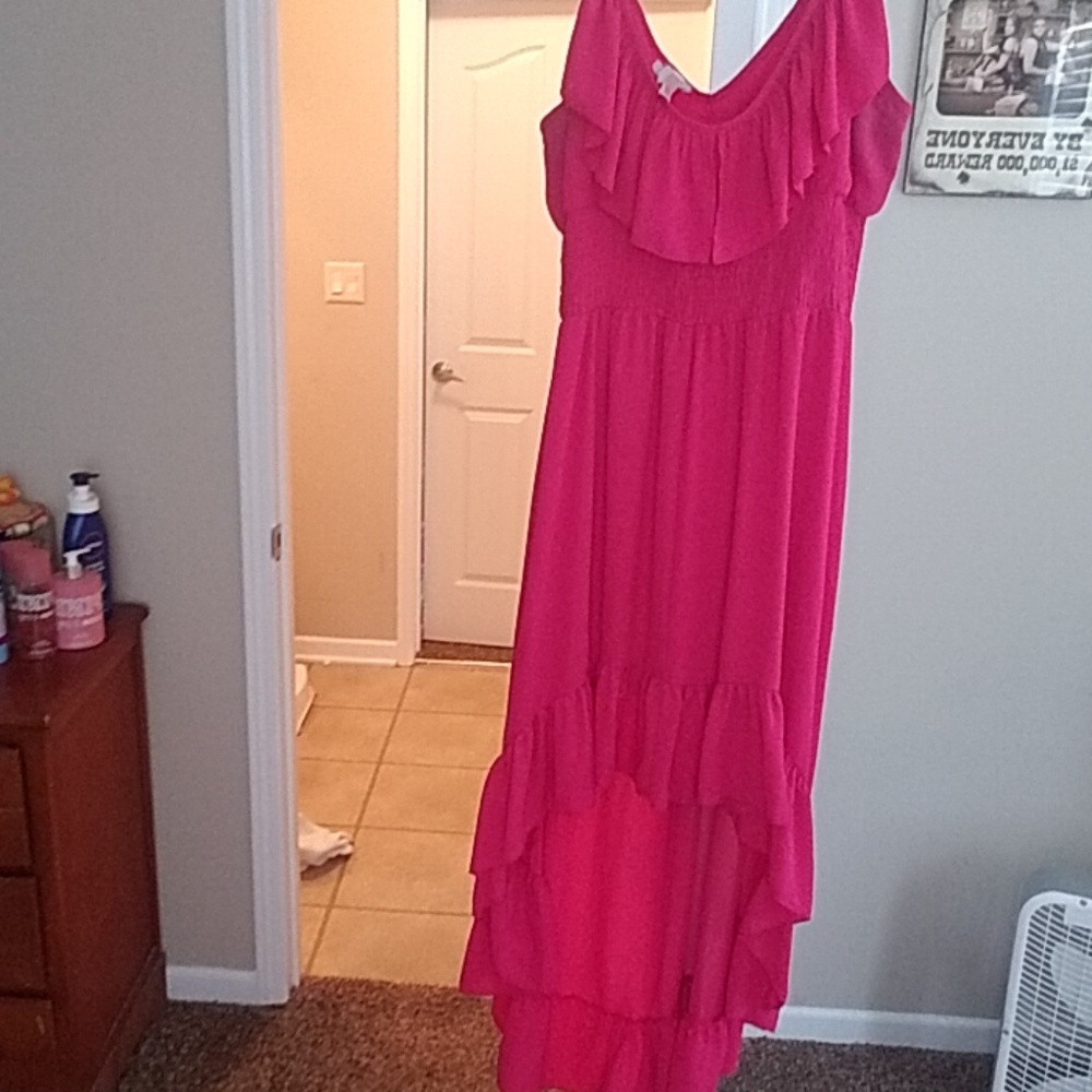 Pink high low dress
